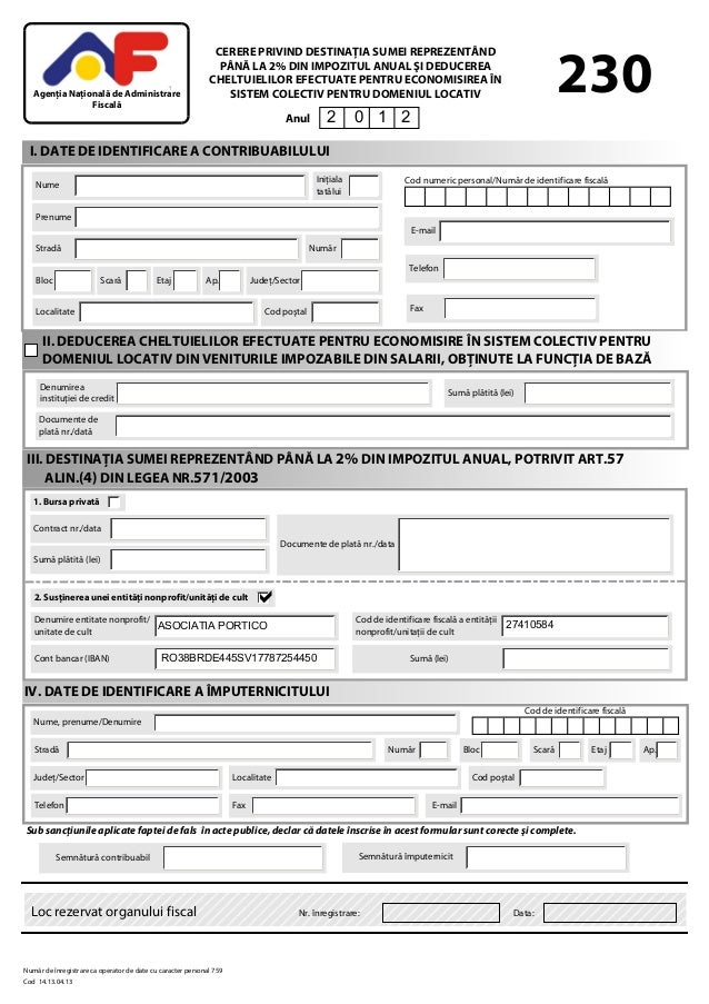 Formularul 230