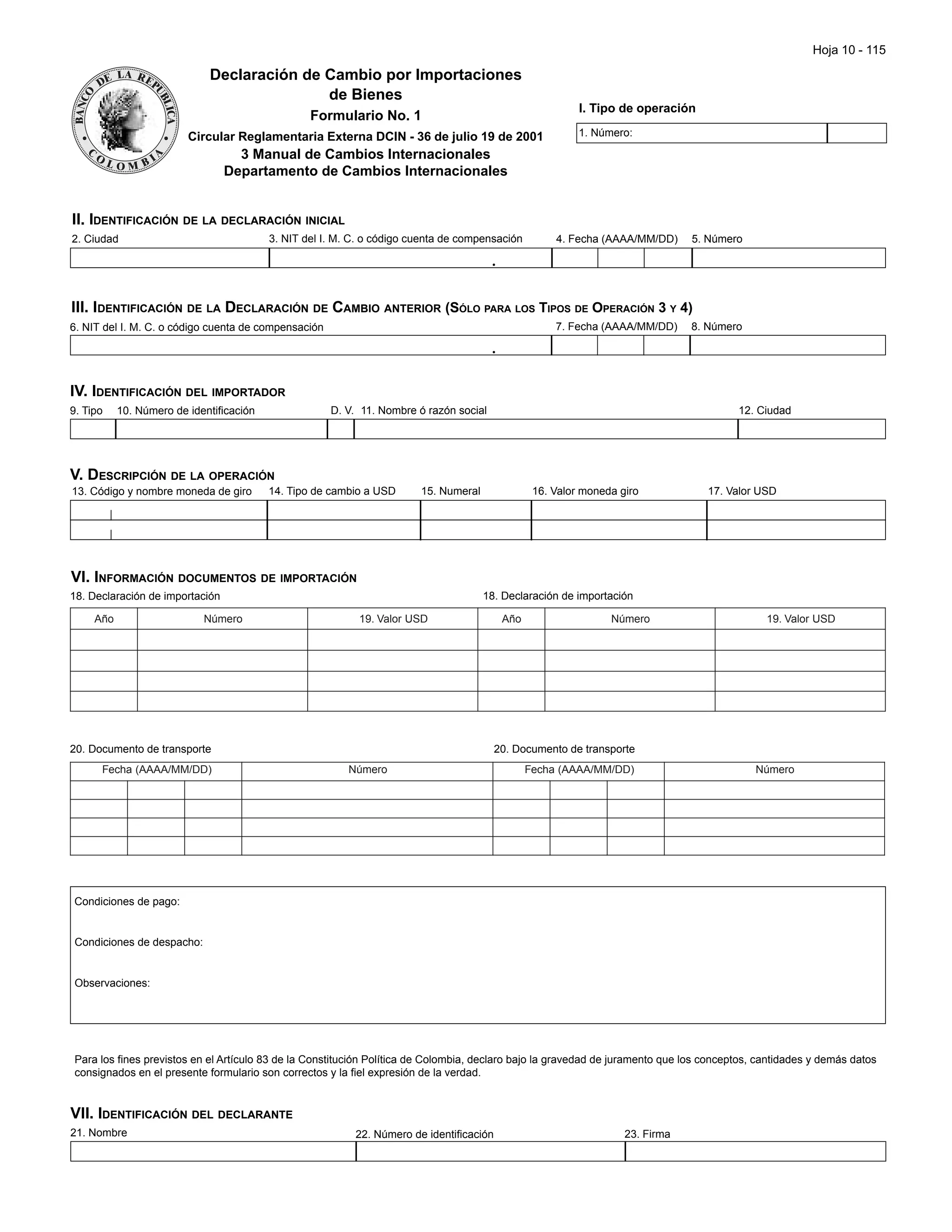 Formulario 1 | PDF