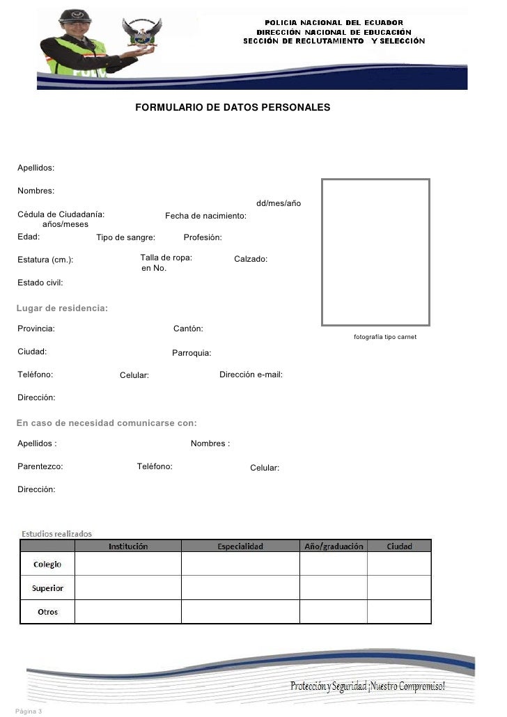 Formulario Admision 2012