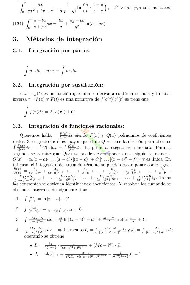 Formulario De Integrales