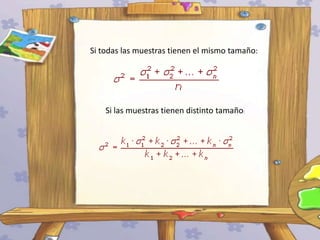 Si todas las muestras tienen el mismo tamaño:

Si las muestras tienen distinto tamaño:

 