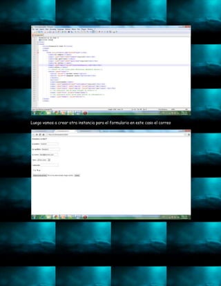 Luego vamos a crear otra instancia para el formulario en este caso el correo