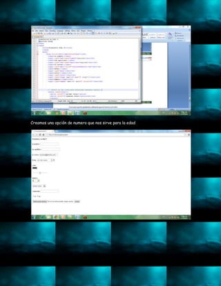 Creamos una opción de numero que nos sirve para la edad