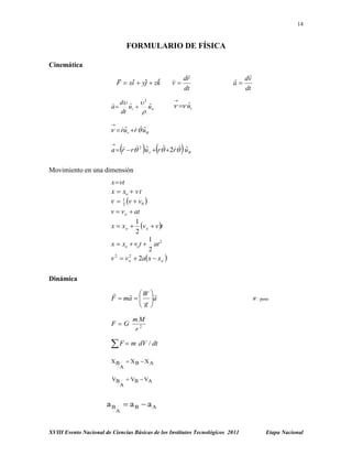 Formulari de Fisica 1 - Ejercicios de Física