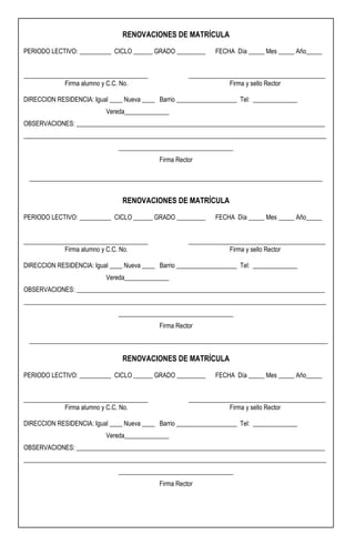 Formulario matrícula