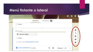 Menú flotante o lateral
 