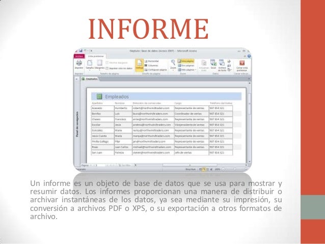 Formularios e informes en access 2010