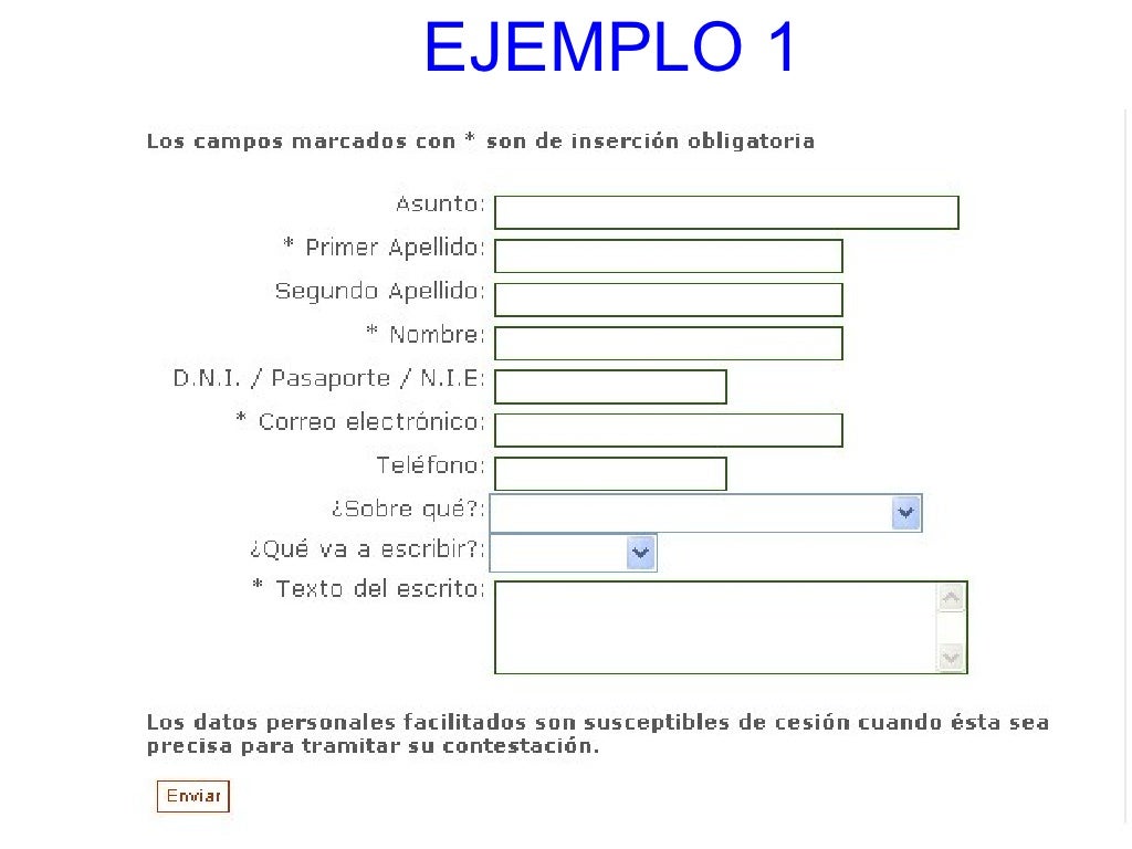 Ejemplos De Formularios