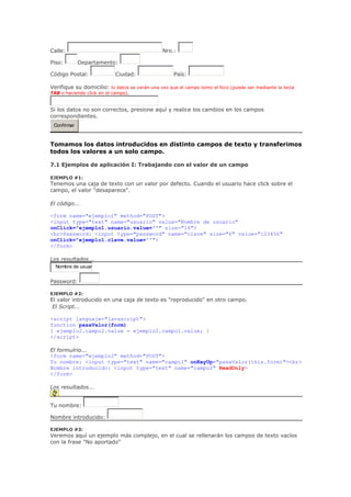 Formularios Javascript | DOC