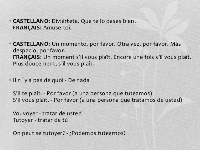 Formulas de cortesia en frances