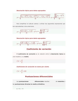 Formulas estadisticas | DOCX