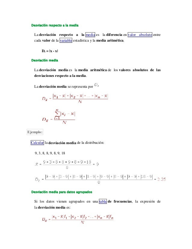 Formulas estadisticas