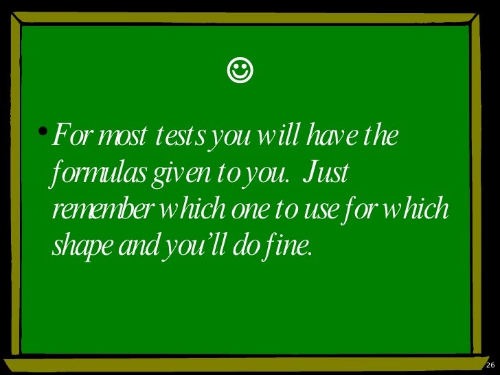 Formulas for geometry