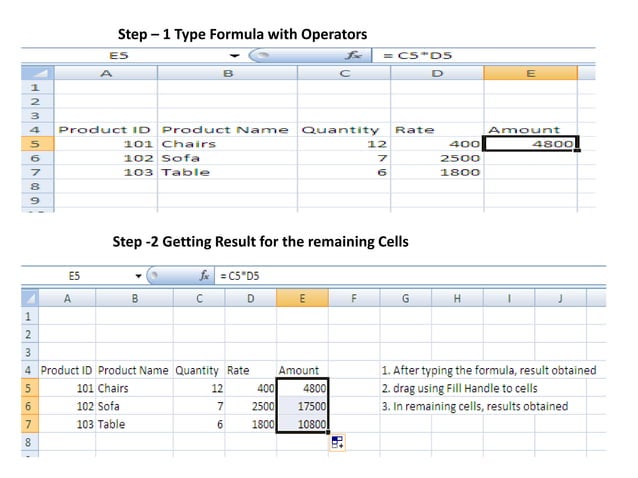 MS-Excel Formulas and Functions