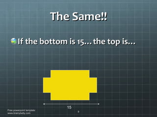 The Same!! If the bottom is 15…the top is… Free powerpoint template: www.brainybetty.com 15 