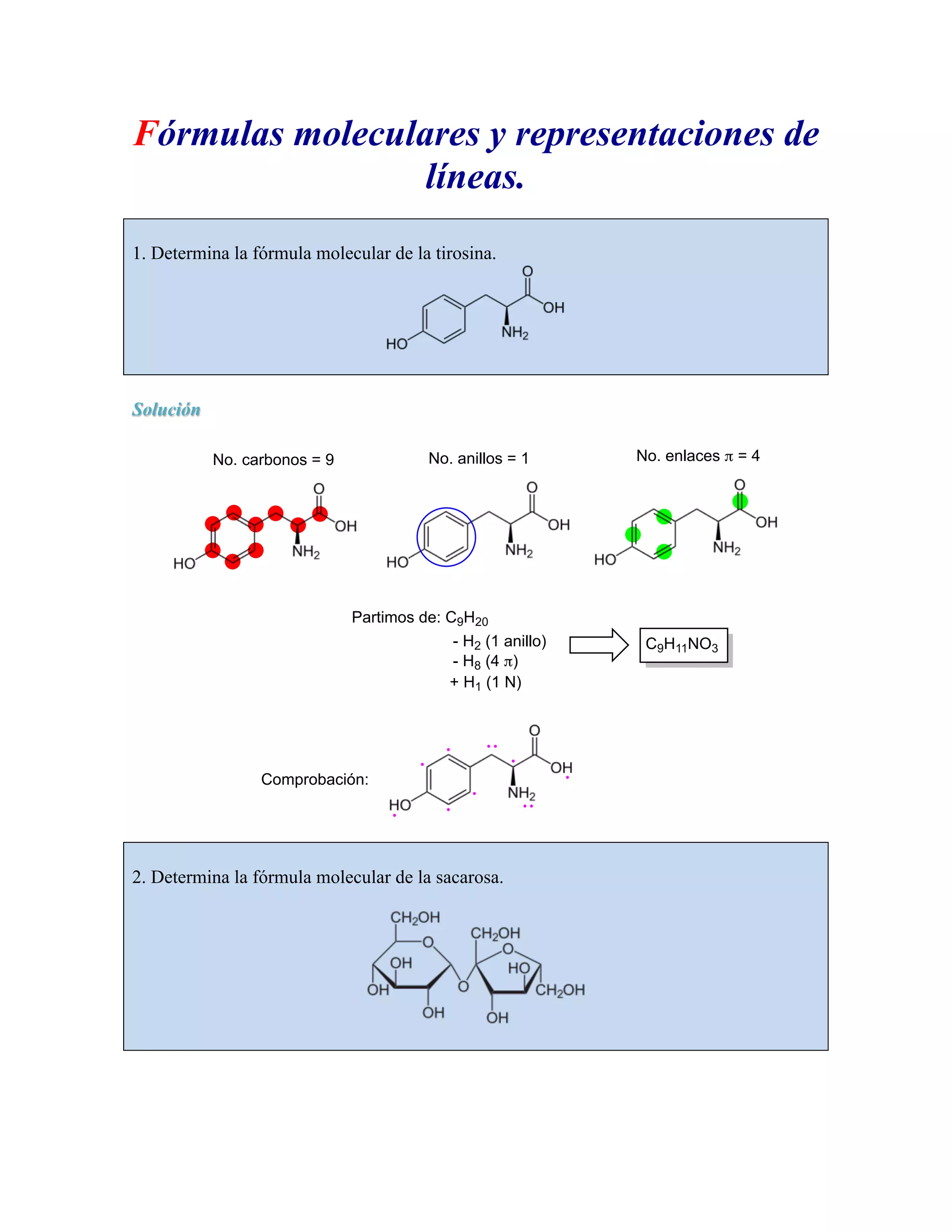 Formulas moleculares y representaciones de línea | PDF