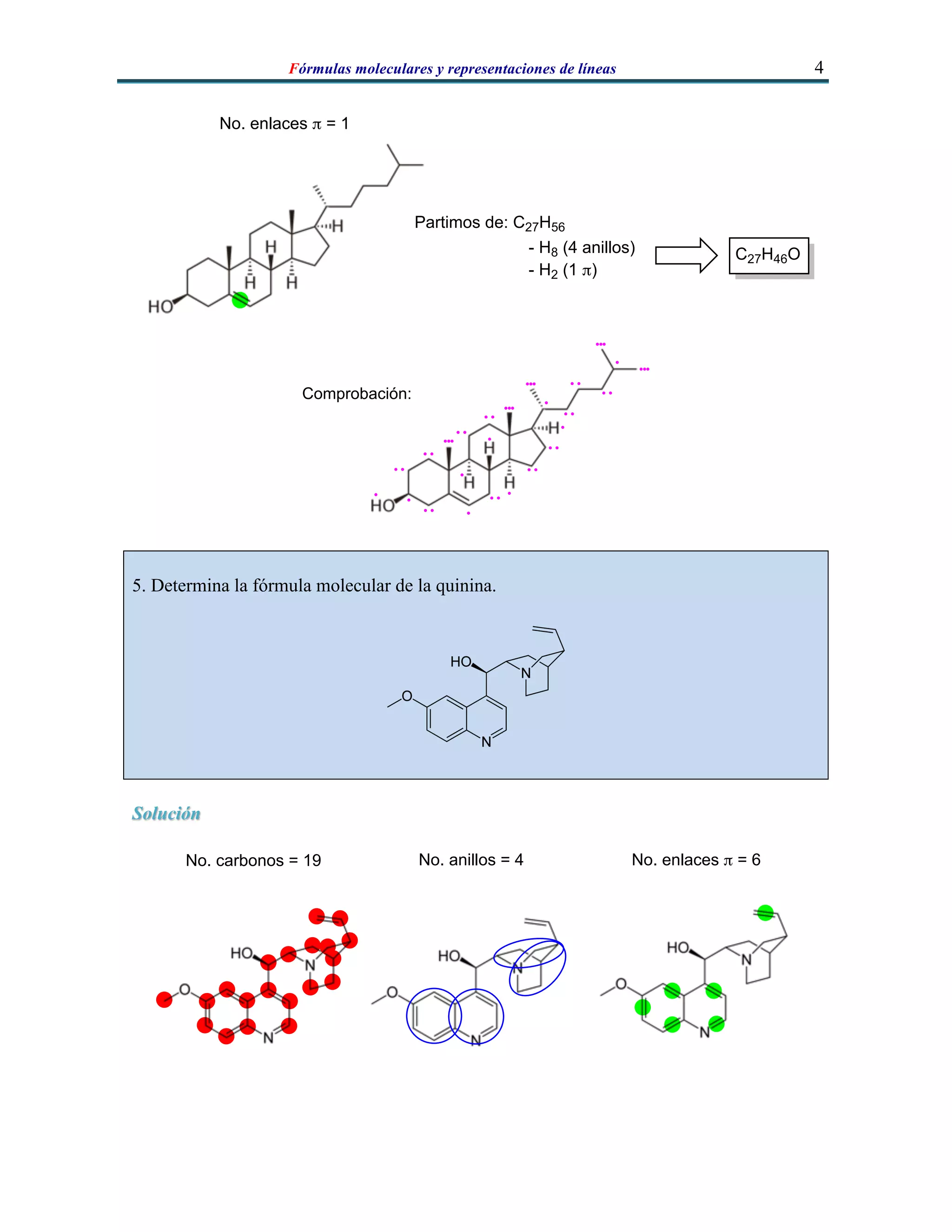 Formulas moleculares y representaciones de línea | PDF | Descarga Gratuita