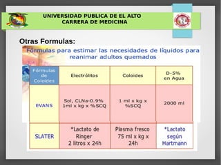 UNIVERSIDAD PUBLICA DE EL ALTO
CARRERA DE MEDICINA
Otras Formulas:
 
