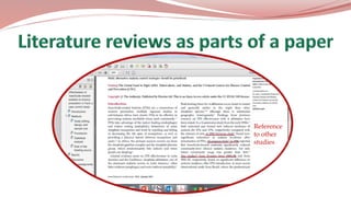 Reference
to other
studies
 