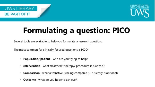 formulating a question