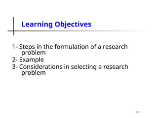 How to formulate a research problem for a senior thesis | PPTX