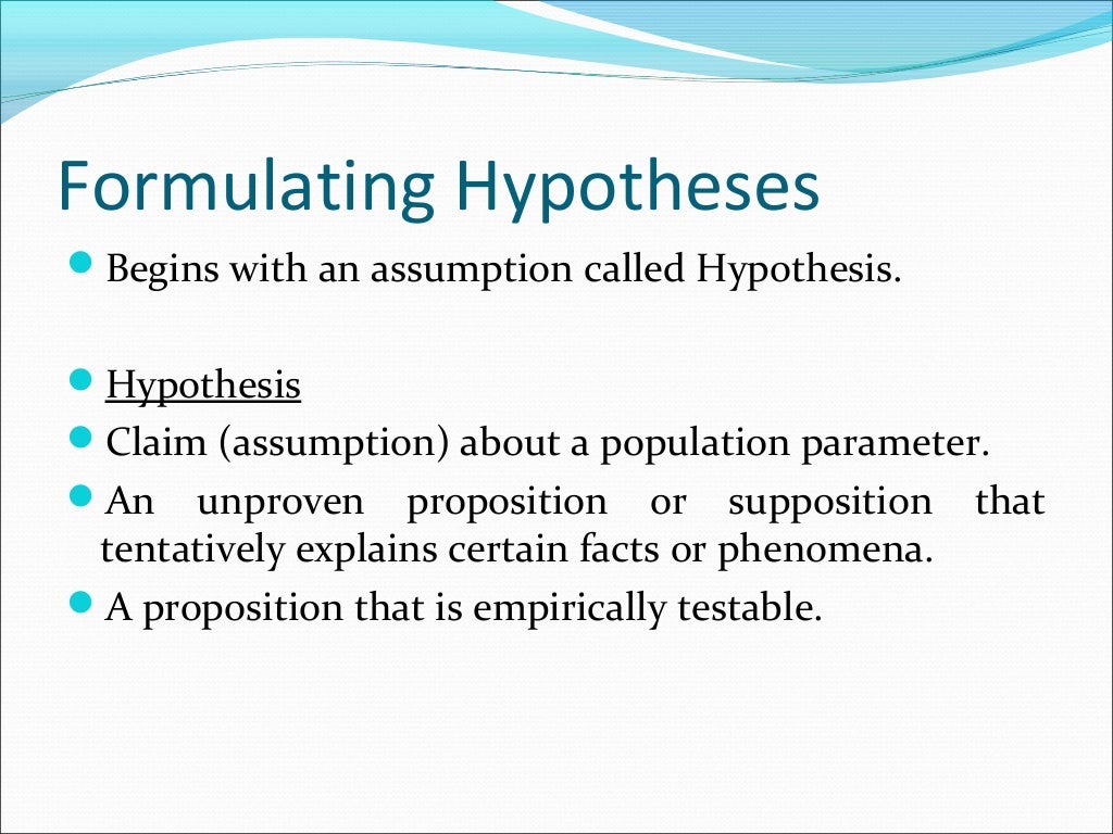 Formulation of hypothesis examples image
