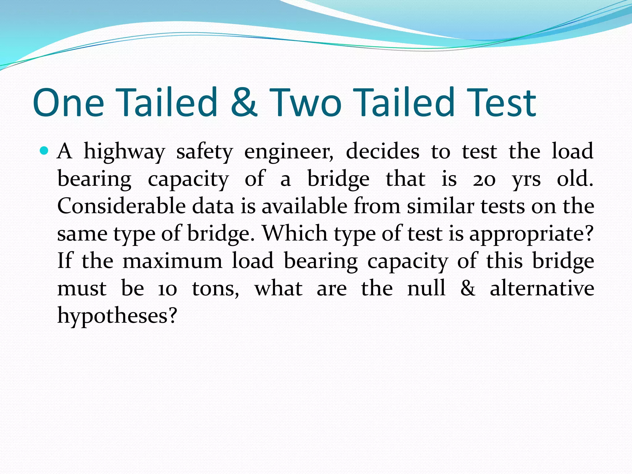 One Tailed & Two Tailed Test