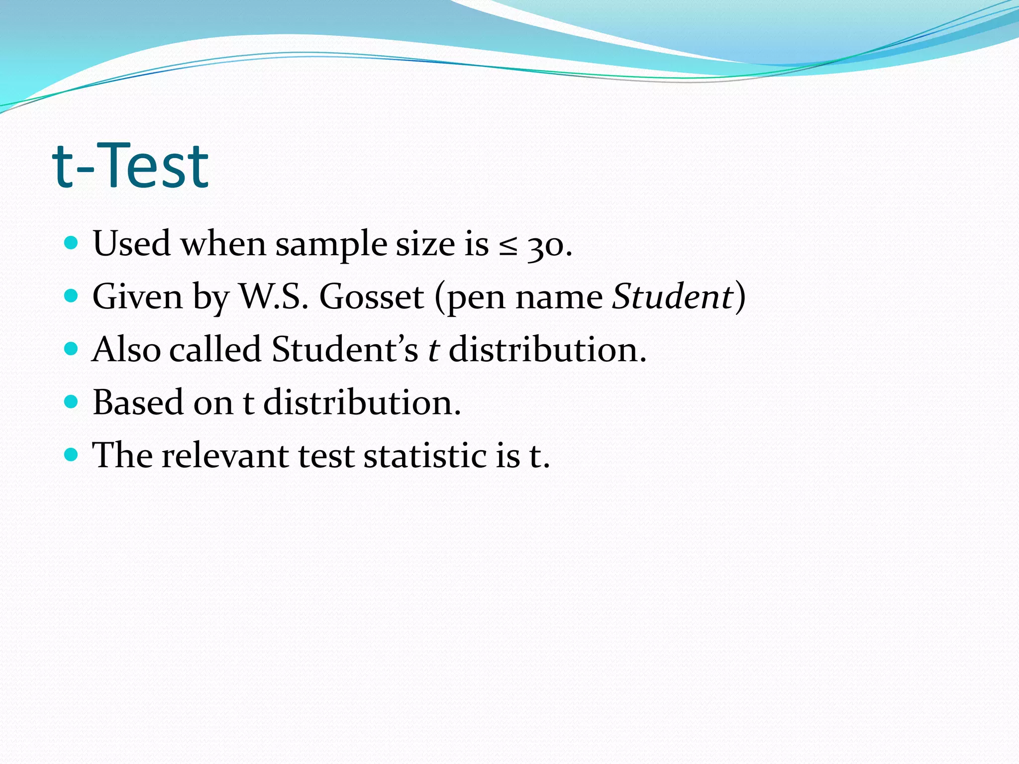 Parametric Testsz-testt-testF-testChi square test
