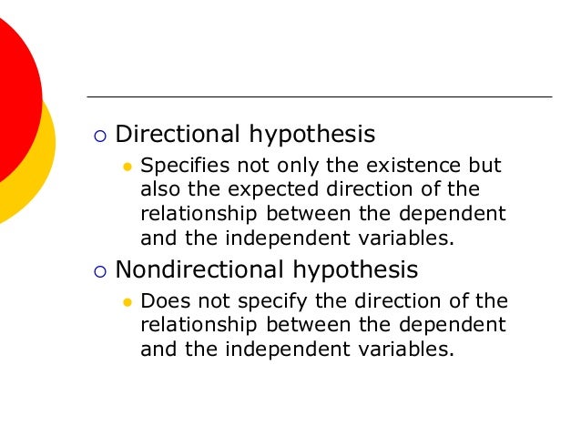 non directional hypothesis psychology definition