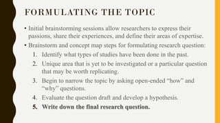 Formulating the Topic and Research Questions for Systematic Reviews ...