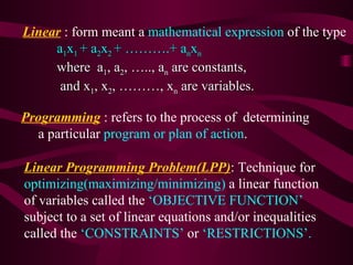 Formulation Lpp | PPT