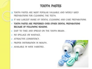 Toothpaste References FORMULATION AND EVALUATION OF DENTAL PRODUCTS | PPTX