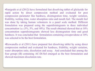 Formulation and evaluation of fast dissolving tablets | PDF
