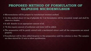 FORMULATION AND EVALUATION OF GLIPIZIDE MICROEMULSION.pptx