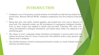 Toothpaste Introduction FORMULATION AND EVALUATION OF HERBAL.ppt
