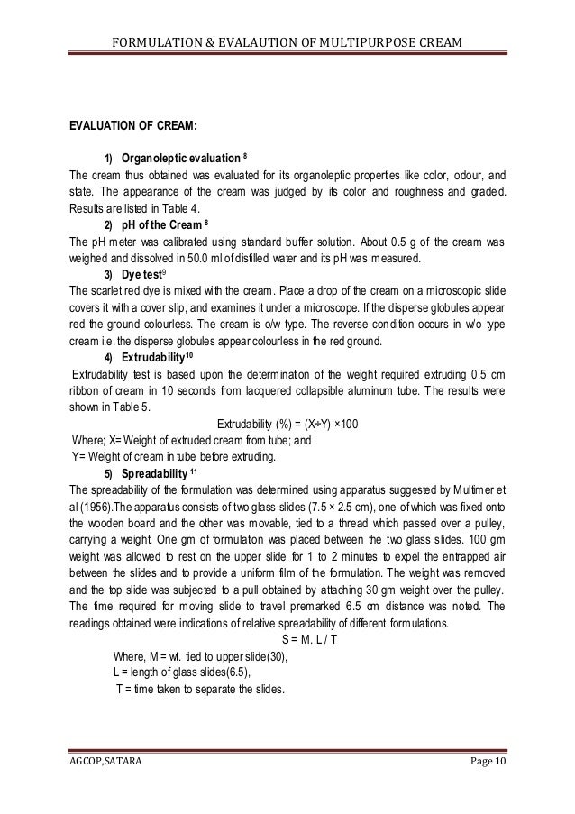 Formulation And Evaluation Of Multipurpose Herbal Cream