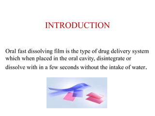 fast dissolving film thesis ppt