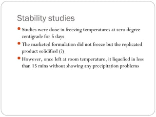 Formulation Exercise – Replication Of A Marketed Product | PPT