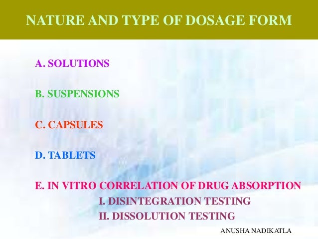 Formulation Factors Effecting Bioavailability Of Drugs