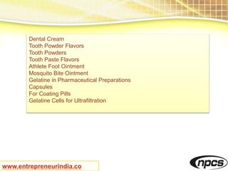 Tooth Powder Formulation Formulation of Food Products, Pharmaceuticals, Adhesives, Resins, Gums ...