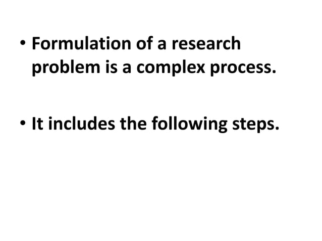 FORMULATION OF RESEARCH PROBLEM | PPTX | Science