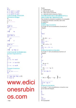 FÓRMULAS TRIGONOMÉTRICAS | DOCX
