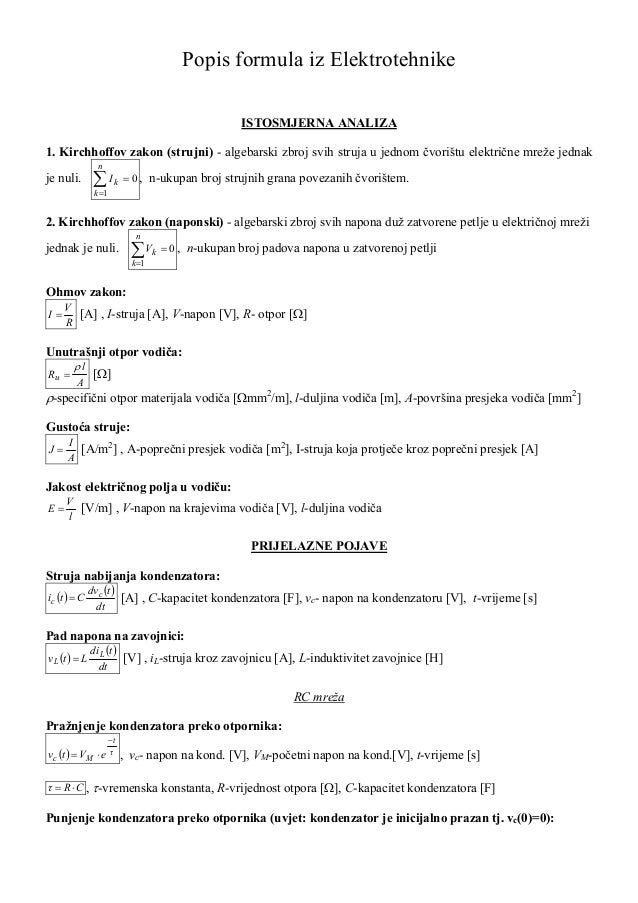 Efektivna snaga formula