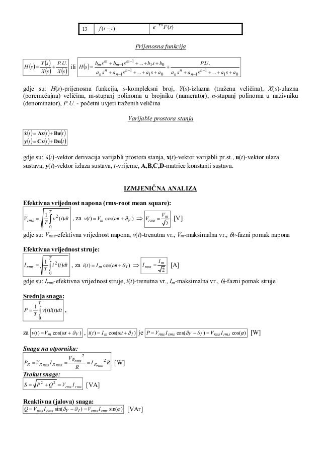 Izmjenična struja formule