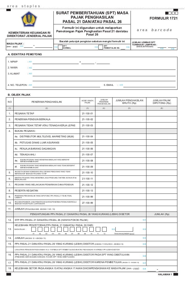 Formulir Spt Masa 2016  spt masa pajak pertambahan nilai 