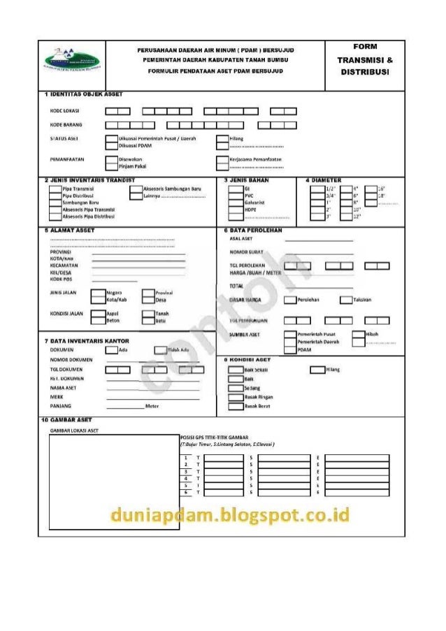 Formulir aset pdam bersujud