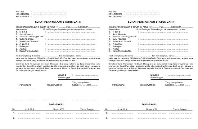 Contoh Format Surat Pernyataan Jejaka Contoh Format Surat Pernyataan Jejaka