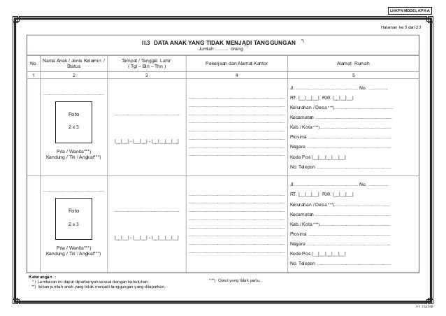 lhkpn formulir a lhkpn Formulir
