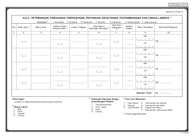 lhkpn formulir lhkpn Formulir a