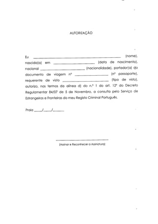 Formulário e declarações